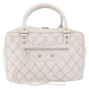 Balenciaga Matelasse Leather White Leather Handbag